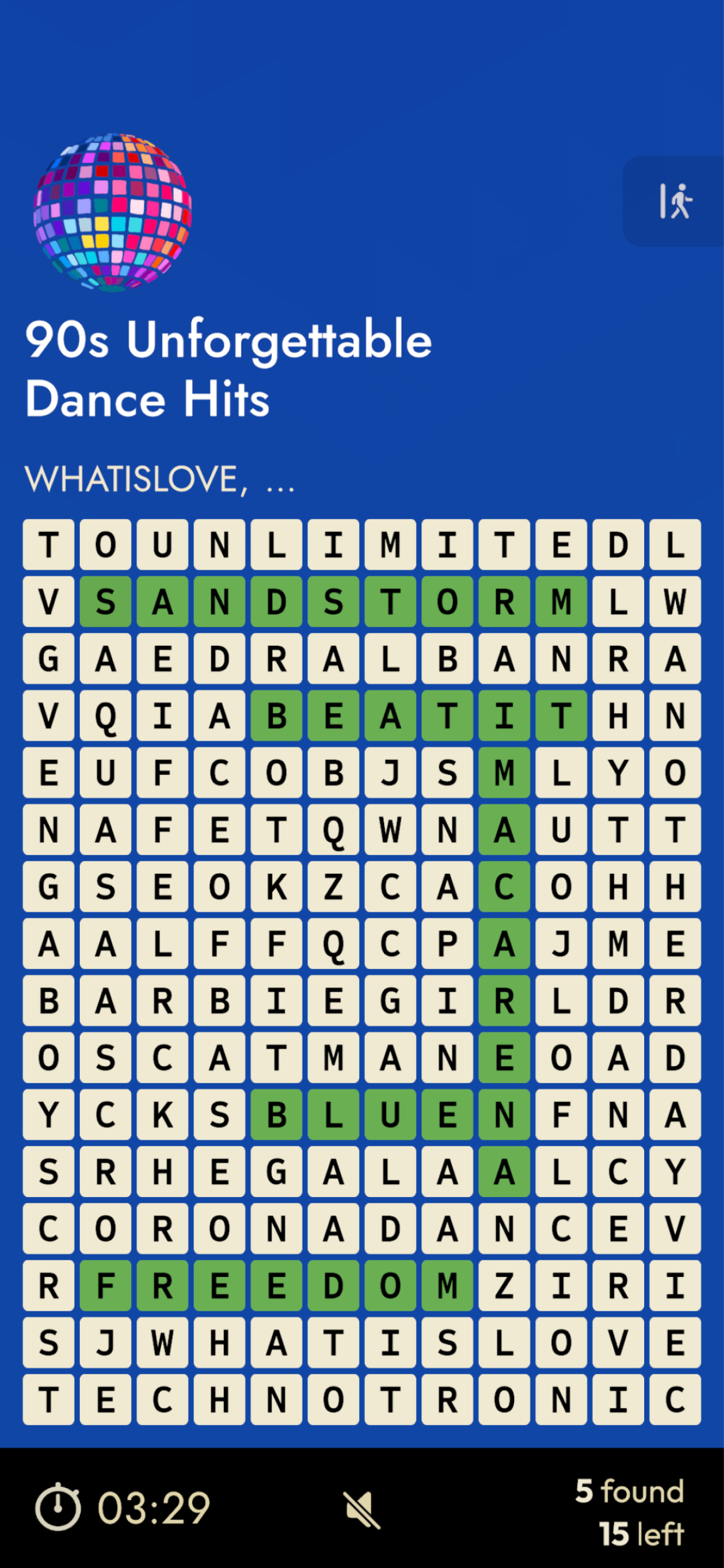 Word Digger gameplay: a themed word grid with highlighted discoveries